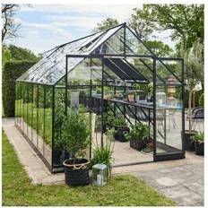 Sicherheitsglas Freistehende Gewächshäuser Halls Greenhouses Qube 816 13m² 3mm Aluminium Gehärtetes Glas