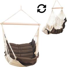 Brown Outdoor Hanging Chairs SoftChair Hängesitz Braun-Creme Wetterfest