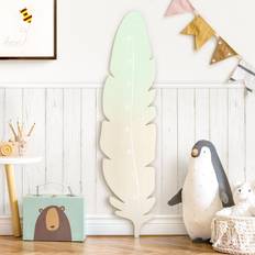 Toise Murale Enfant En Bois Feather Mint