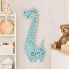 Toises Toise Murale Enfant En Bois Dino Boy Pastel