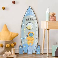 Toise Murale Enfant En Bois Rocket