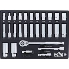 Wiha Tool Kits Wiha Deep Socket Tray Set SAE 28-Piece Drive Professional Standard