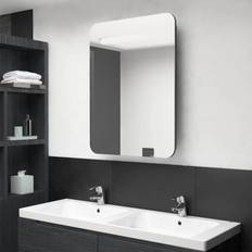 Grey Bathroom Mirror Cabinets vidaXL LED Bathroom