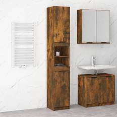 Mobiliers de Salle de Bain vidaXL Armoire De Bain Chêne Fumé 32 x 34 x 188.5 cm