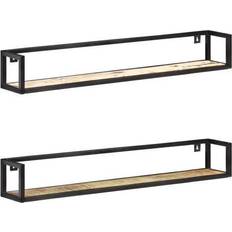 vidaXL Solid Reclaimed Wood Shelves 2 Pcs Wall Shelf