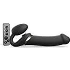 Strap-on-Me Multi Orgasm Strap-On Vibrator with Licking Stimulator Black XL