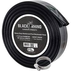 2 inch pool hose U.s. pool supply black rhino 2" x 100' pool backwash hose with hose clamp