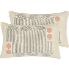 Tessili Beliani of 2 Cushions Geometric TIARELLA Complete Decoration Pillows Multicolour, Black, Orange