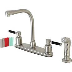 Hot water taps Kingston Brass Kaiser Hot & Cold Water Dispenser Double Handle Kitchen Gray