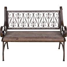 Kaemingk Banc De Jardin En Bois Et Métal Bordeaux Banquette