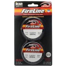 Fireline bead thread 2 variety pack crystal,each 15yd spool 4&6 lb braiding tool