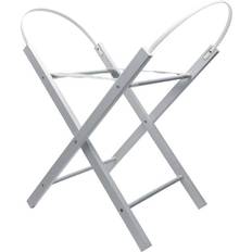 opal folding moses basket stand grey deluxe solid