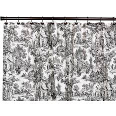 Victoria Park Toile Bathroom Shower Curtain Black