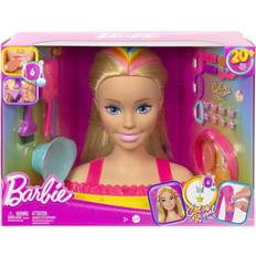 Barbie Deluxe Styling Head Totally Hair Blonde Rainbow Hair HMD78