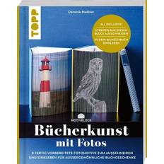 Malbücher Motivblock Bücherkunst mit Fotos. In Streifen geschnittene Fotos in ein Buch geklebt ergeben ein beeindruckendes Bild