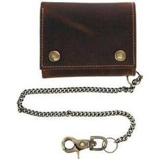 CTM Men's RFID Hunter Leather Chain Wallet - Black