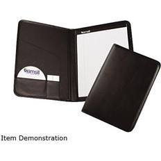 Professional Leather Padfolio w/ Sterling Writing Pad - Black