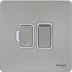 Schneider USFP 13A Switched Fused Spur White Insert Stainless Steel GU5410WSS