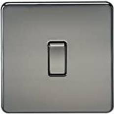 Elartiklar Knightsbridge 10A 1G 2 Way 230V Screwless Black Nickel Electric Wall Plate Switch