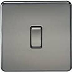 Accesorios Eléctricos Knightsbridge Screwless 10AX 1G 2-Way Switch Black Nickel SF2000BN Black Nickel