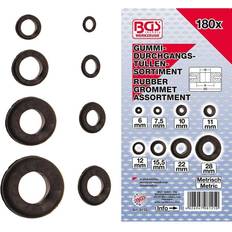 BGS Technic Gummiringsgennemføringsortiment Ø6-Ø22mm 180 Dele