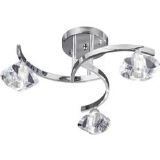 D Ceiling Flush Lights Searchlight Sculptured Ice 3 Semi Ceiling Flush Light