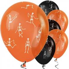 Oranje Ballonnen Halloween Ballons 25 Stück schwarz/orange Latex 30cm