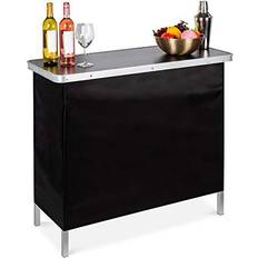 Outdoor Bar Tables Best Choice Products Portable Pop-Up Bar Table for Indoor/Outdoor Party Picnic w/ Carrying Case Removable Skirt Outdoor Bar Table