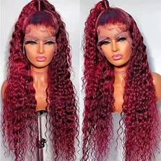 Hair Products Jolanly Lace Front Wigs 24 inch 99J Red