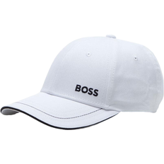 HUGO BOSS Femme Accessoires HUGO BOSS Cotton-Twill Cap with Curved Logo - White