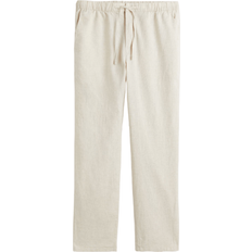 H&M Herr Kläder H&M Linen Mix Regular Fit Pants - Cream White