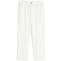Linen Mix Regular Fit Pants - White