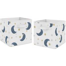 Gold Storage Boxes Sweet Jojo Designs Moon And Star Foldable Fabric Cube Bins Storage Box