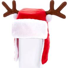 Rouge Décorations Kurt Adler 12" Red Adult Christmas Hat w/ Antlers Décoration