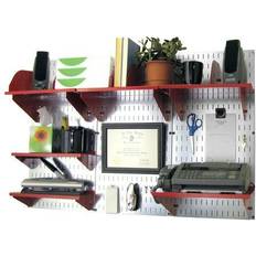 Red Wall Shelves Control Office Organizer Unit Kit