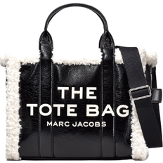 Marc jacobs the medium tote bag black Marc Jacobs Medium The Crinkle Shearling Tote Bag - Black/White