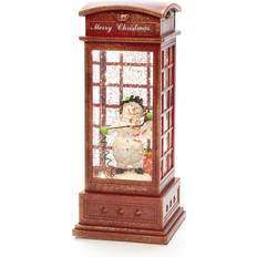 Red Christmas Lamps Konstsmide Phone Booth with Snow Pattern Christmas Lamp 25cm