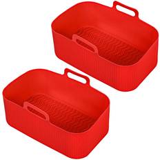 Red Fryers Salter Basket Silicone Pot 2pcs