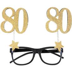 Santex 80 År Briller Glitter Guld