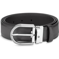 Gray - Men Belts Montblanc Horseshoe Buckle Belt - Grey