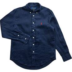 S Hemden Polo Ralph Lauren Kid's Logo Linen Shirt - Navy Blue