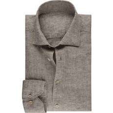 Stenströms Hemden Stenströms Fitted Body Cuff Shirt - Brown