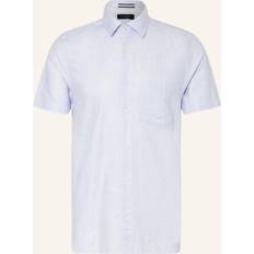 Ted Baker Mens Lt-blue Knigfrd Regular-fit Short-sleeve Linen-blend Shirt