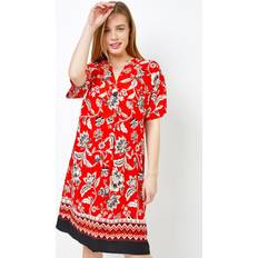 Contrast floral print shirt dress ladies roman petite women