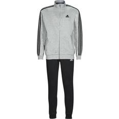 Adidas Herren Jumpsuits & Overalls Adidas Basic 3-Stripes French Terry Track Suit - Medium Grey Heather/Black