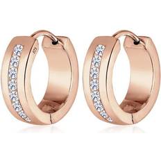 Elli Boucles D'oreilles - Or Rose/Transparent