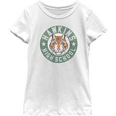 T-shirts Netflix Girl Stranger Things Retro Hawkins High School Tiger Mascot Graphic Tee White