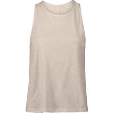 Casall Texture Tank Open Back - Light Sand