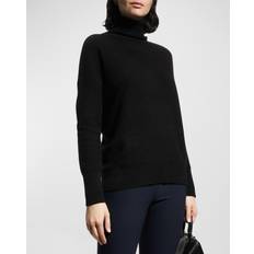 Leather Tops Vince Black Funnel Turtleneck