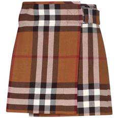 Checkered - Wool Skirts Burberry Check Wool Pleated Skirt - Dark Birch Brown